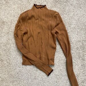 Brown F21 cropped turtleneck